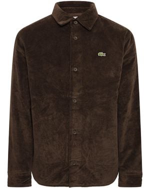 Lacoste Long-Sleeve Oxford Shirt - Brown