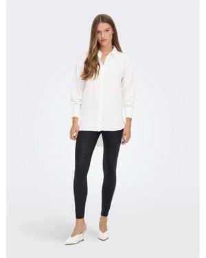 ONLY Long Sleeve Plain Shirt - White