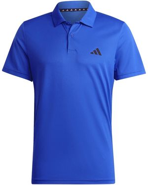 adidas Essentials Cotton 3-Stripes Polo Shirt - Blue
