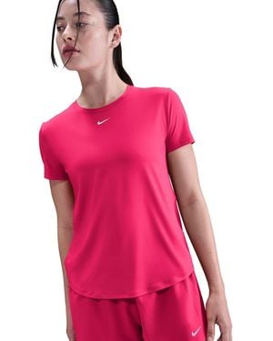 Nike Dri-Fit One Standard Fit Short-Sleeve Top - Pink