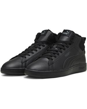 PUMA Smash 3.0 Mid Water Resistant Low Top Trainers - Black