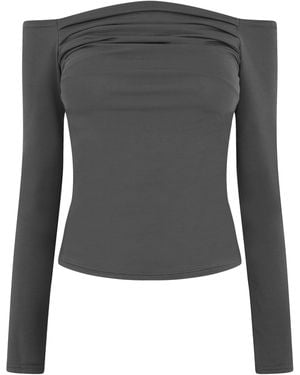 Jack Wills Ruched Long-Sleeve T-Shirt - Grey