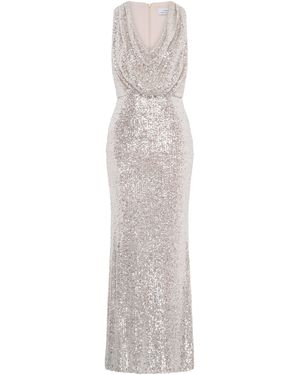 Gina Bacconi Terri Sequin Maxi Dress - Grey