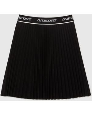 Lacoste Elasticated Waist Pleated Skirt - Black