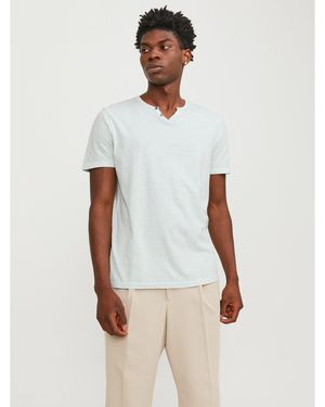 Jack & Jones Split Neck Regular Fit T-Shirt - White