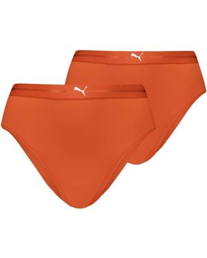 PUMA High-Rise Brazilian Brief Underwear - Orange