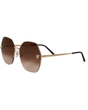 Cartier Ct0332S Oversized Sunglasses - Brown