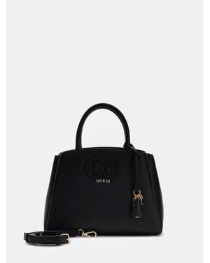 Guess Isola 3 Comp Satchel Top Handle Bag - Black