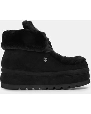 Naked Wolfe Bambi Flat Ankle Boots - Black