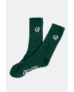 Red Run Organic Cotton Socks - Green