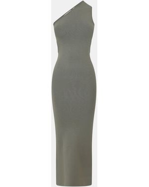Jack Wills Knitted Asymmetric Cut Out Midi Dress - Green