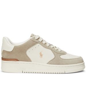 Polo Ralph Lauren Masters Court Leather Trainers - Natural