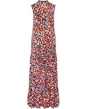 Phase Eight Kamilla High Neck Print Dress - Red