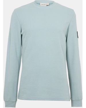 Calvin Klein Waffle Long Sleeve Top - Blue
