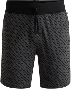 BOSS Relaxmono Jersey Relaxed Fit Fleece Jogger Shorts - Black