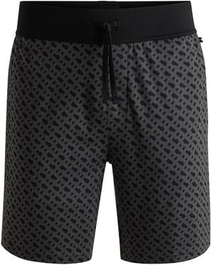 BOSS Relaxmono Jersey Relaxed Fit Fleece Jogger Shorts - Black
