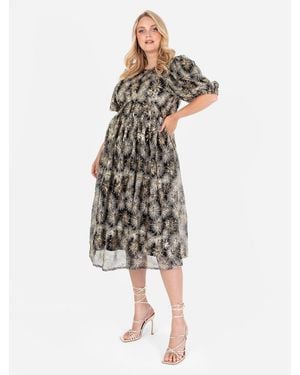 Lovedrobe Luxe Sequin Star Midi Dress - Metallic