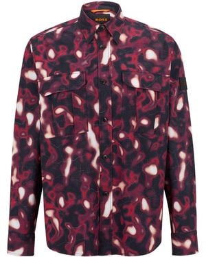 BOSS Lisel Plain Long-Sleeve Shirt - Purple