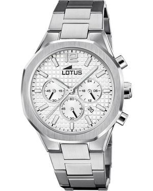 Lotus Stainless Steel Sports Quartz Watch - Metallic