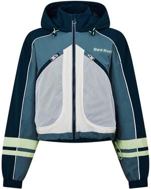Red Run Skyline Nylon Track Jacket - Blue