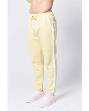 Native Youth Taped Open Hem Jersey Joggers - Yellow