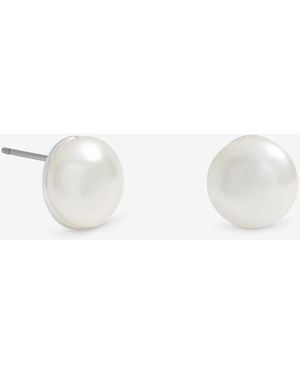 Jon Richard Cream Small Bouton Pearl Earrings - White