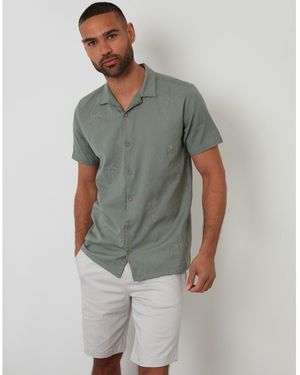 Threadbare Short-Sleeve Bowling Shirt - Grey