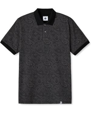 Pretty Green Wonderwall Paisley Short-Sleeve Polo Shirt - Black