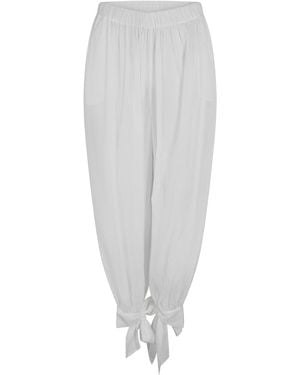 ANDAMANE Noor Tie Maxi Parachute Trousers - White