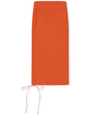 Off-White c/o Virgil Abloh Knitted Midi Skirt - Orange
