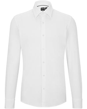 BOSS P Hank Kent Long Sleeve Oxford Shirt - White