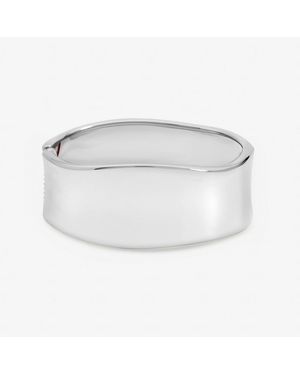 Jon Richard Plated Large Curve Cuff - White