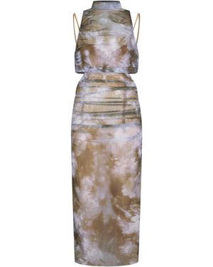 Off-White c/o Virgil Abloh Screen Printed Bodycon Dress - Purple