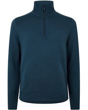 BOSS P-Bart Knitted Crew Neck Jumper - Blue