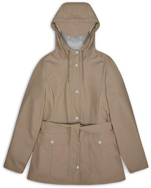 Rains Curve Waterproof Jacket - Brown