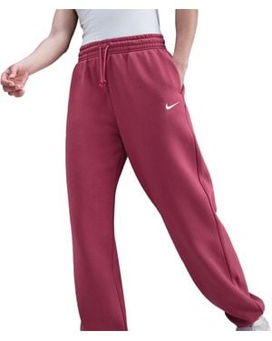 Nike Sportswear Phoenix Fleece Mid-Rise Joggers - Red