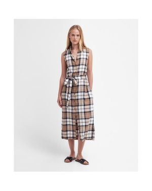 Barbour Caroline Tartan Midi Dress - Red