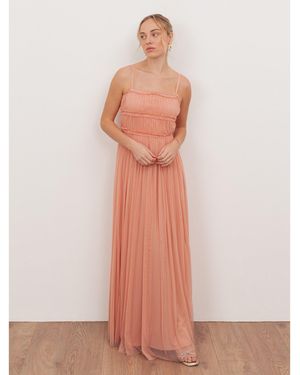 Anaya with love Recycled Tulle Square Neck Strappy Maxi Dress - Pink