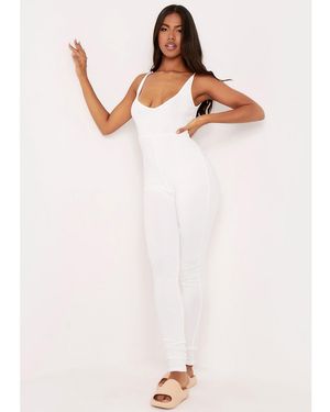 Missy Empire Strappy Plunge Jumpsuit - Pink