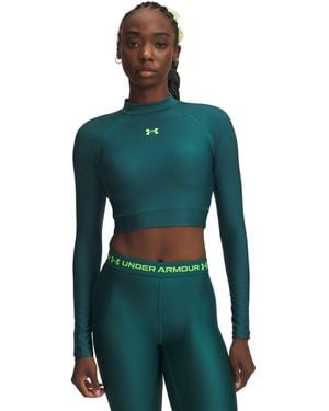 Under Armour Heatgear Crop Mock Long Sleeve Rack Hyper - Green