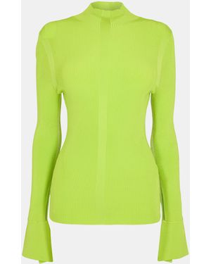 BOSS Frescia Ribbed Crew Neck Jumper - Green