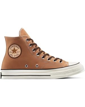 Converse Adults Chuck 70 Houndstooth Lini Canvas High-Top Trainers - Brown