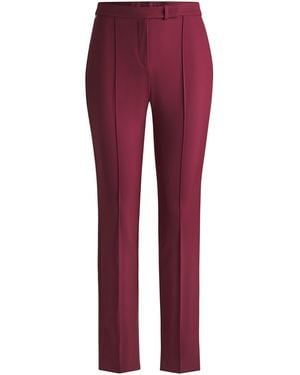 BOSS Tizena Straight Leg Trousers - Red