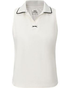 Slazenger 1881 Sleeveless Polo Neck Performance Vest - White