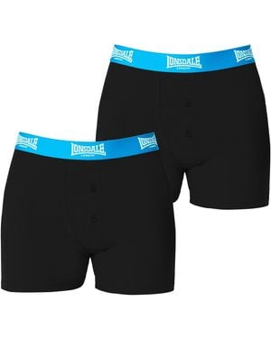 Lonsdale London 2 Pack Boxer Shorts - Blue