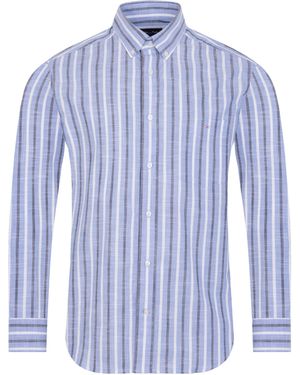 Eden Park Shirt With Bicolour Stripes - Blue