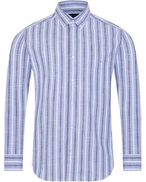 Eden Park Shirt With Bicolour Stripes - Blue