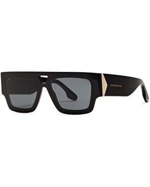 Victoria Beckham Flat Top Acetate Square Sunglasses - Black