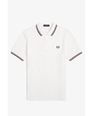 Fred Perry Short Sleeve Twin Tipped Polo Shirt - White