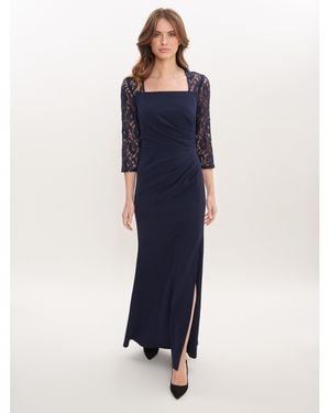 Gina Bacconi Una Maxi Dress With Lace Sleeves - Blue